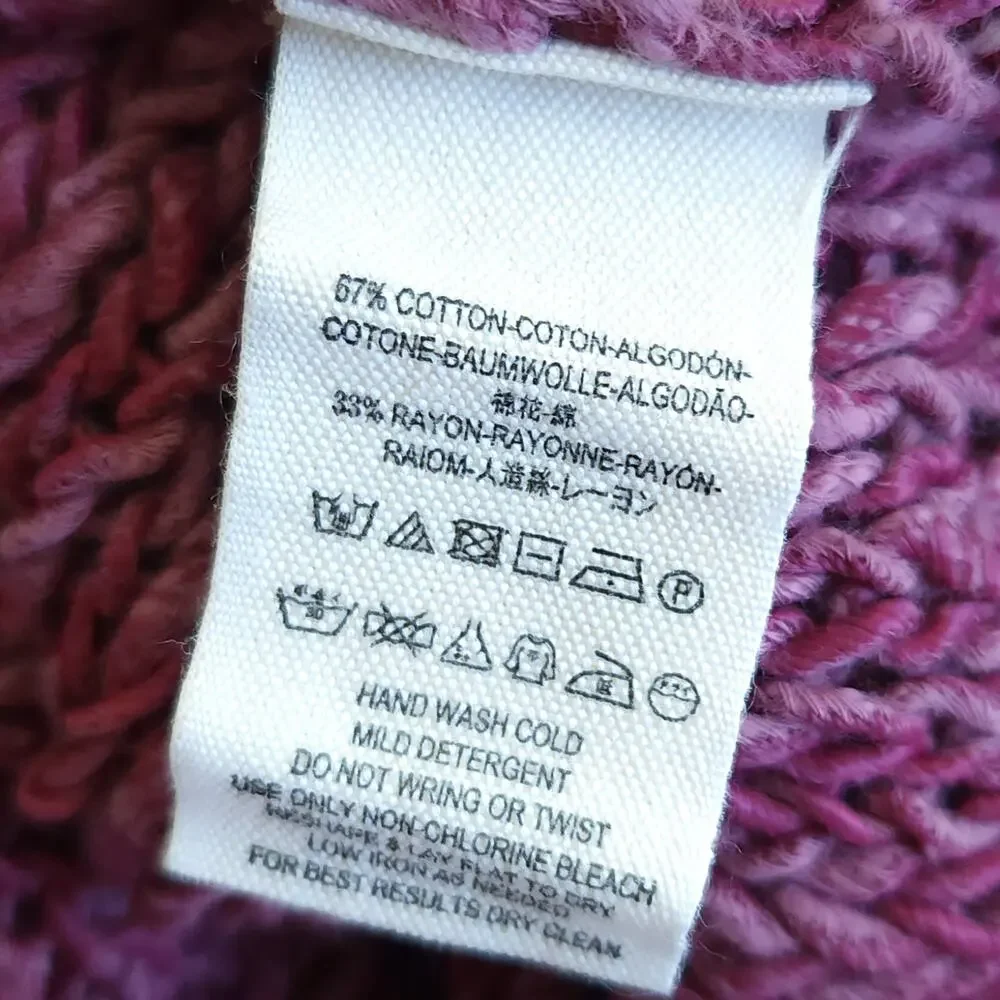 FREE PEOPLE Vertigo knit asymmetrical pullover oversized sweater purple Sz M NEW - Picture 6 of 7